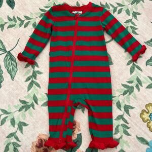 Cecil & Lou Monogram “S” Christmas Pajamas Onesie 12M